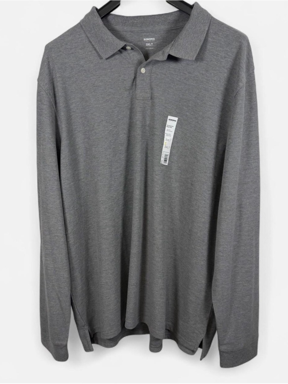 NWOT  - Sonoma Long Sleeve Polo Shirt - Gray